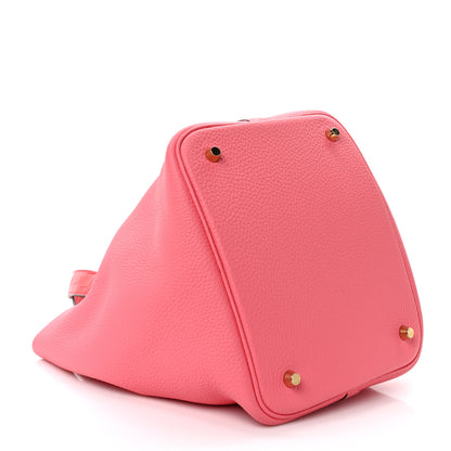 Hermes Taurillon Clemence Matte Alligator Picotin Lock Touch 22 Rose Azalee Bougainvillea 4 of 8