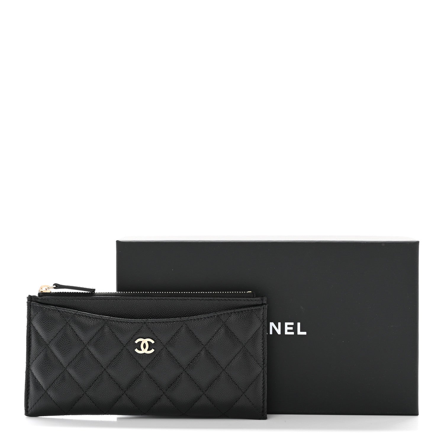 Chanel Caviar Quilted Classic Zip Pouch Black 10 of 10