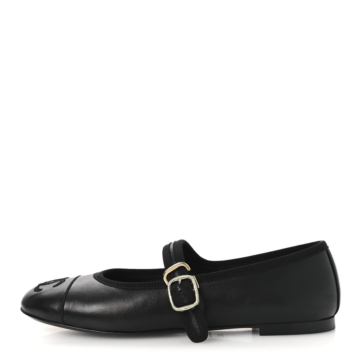 Lambskin Mary Jane Flats 36 Black