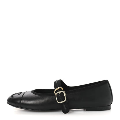 Chanel Lambskin Mary Jane Flats 36 Black 1 of 13