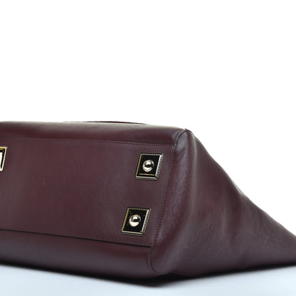 Mulberry Silky Calf Ostrich Pony Hair Willow Tote Oxblood 9 of 9