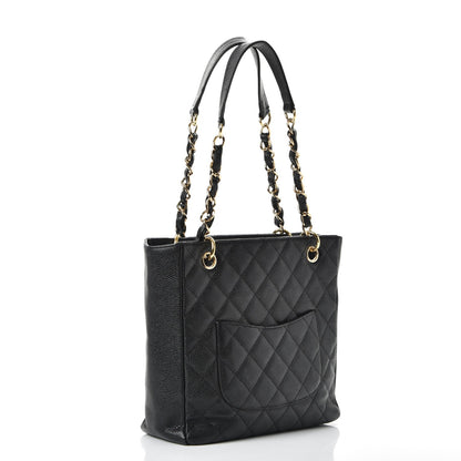 Chanel Caviar Quilted Petit Shopping Tote PST Black 3 of 13