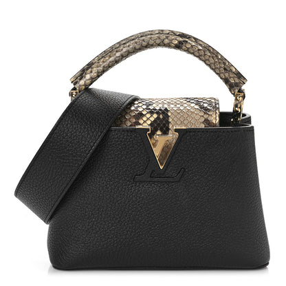 Louis Vuitton Taurillon Snakeskin Mini Capucines Black 1 of 8