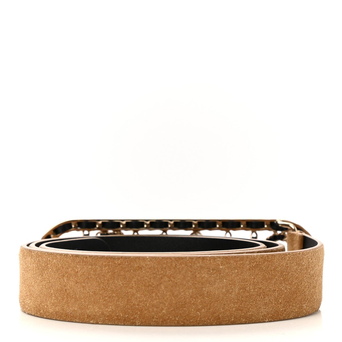 Suede Lambskin CC Chain Vintage Allure Logo Belt 80 32 Brown
