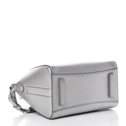 Givenchy Metallic Sugar Goatskin Mini Antigona Silver 5 of 9