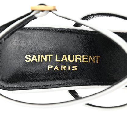 Saint Laurent Calfskin Patent Nuit 55 Sandals 37 Bright White 7 of 9