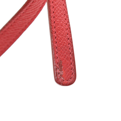 Celine Grained Calfskin Clutch On Strap Bag Scarlet 12 of 13