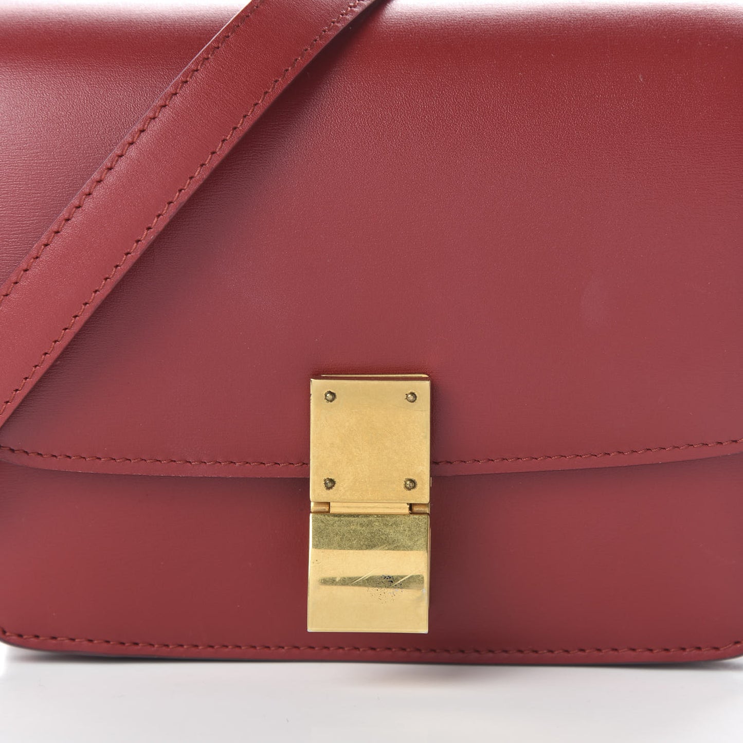 Box Calfskin Small Classic Box Flap Bag Red