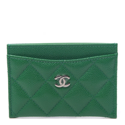Chanel Caviar Quilted Card Holder Green 1 of 9
