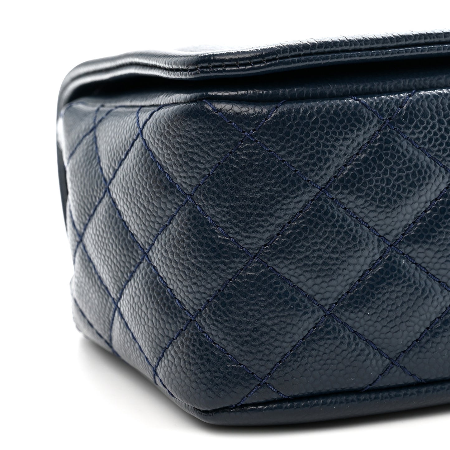 Caviar Medium Timeless CC Flap Navy Blue