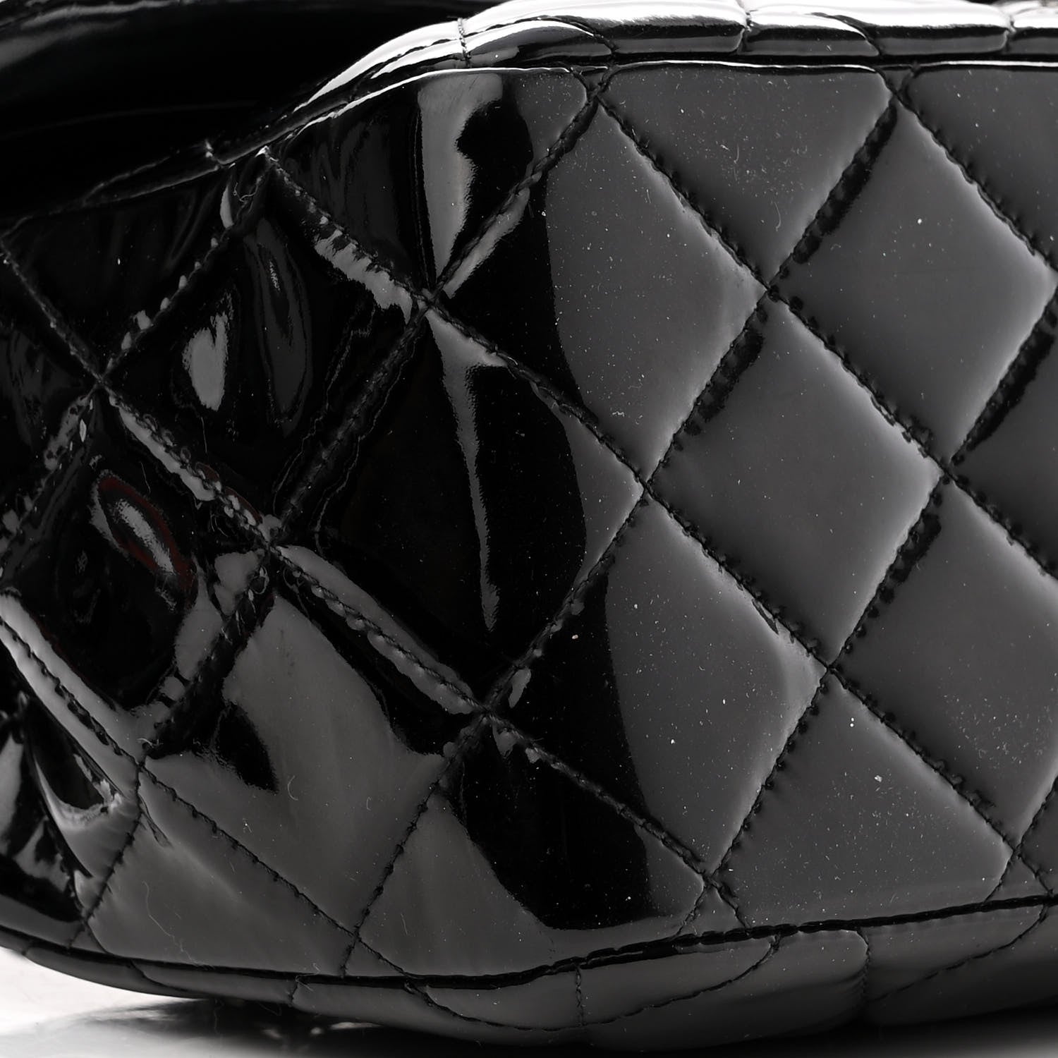 Chanel Patent Quilted Jumbo Double Flap Black 9 of 14