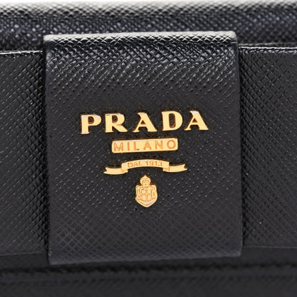 Prada Saffiano Fiocco Bow Metal 6 Key Holder Black 7 of 8