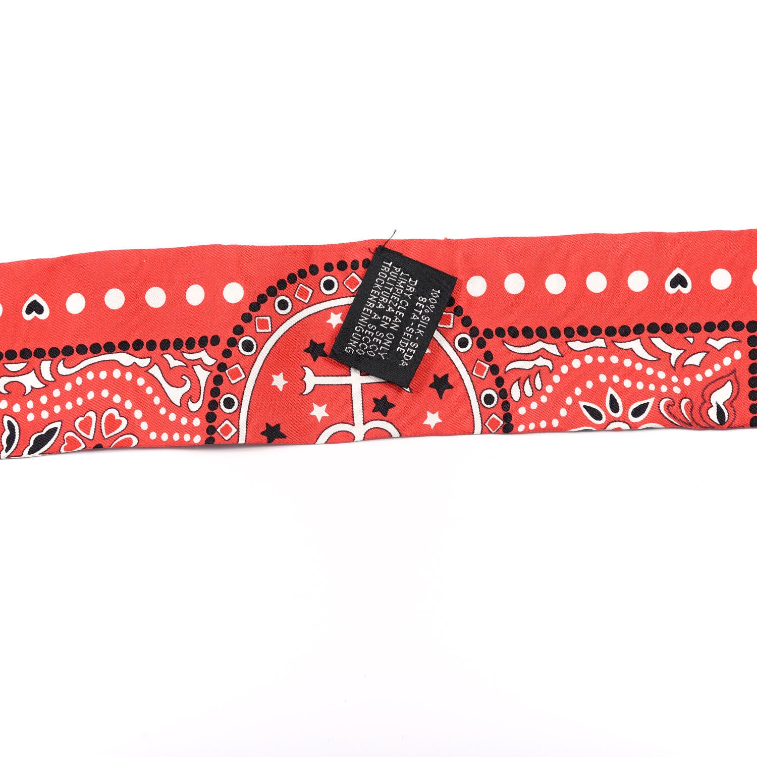 Hermes Silk Entre Ciel Et Mer Twilly Rouge White Black 3 of 6