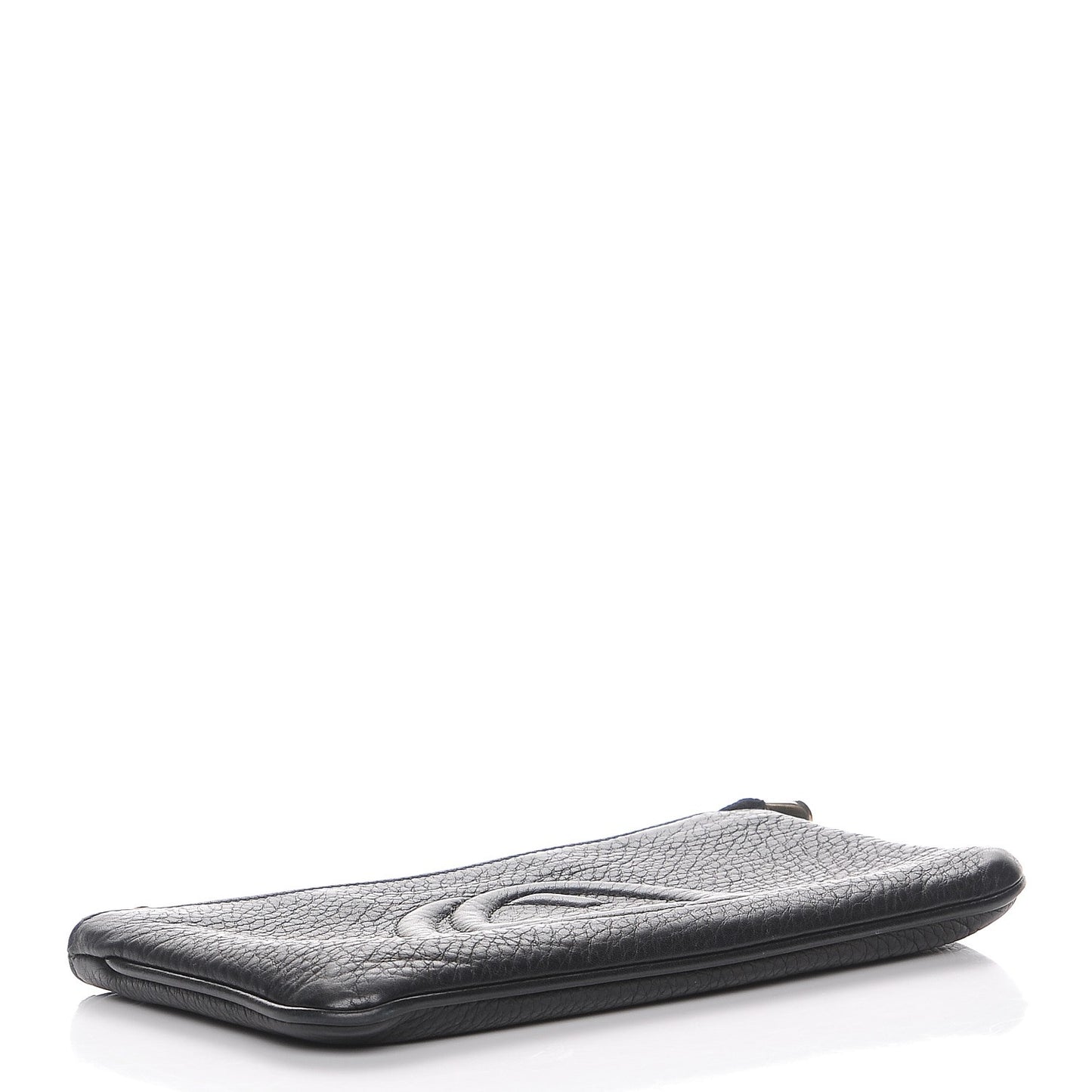 Pebbled Calfskin Soho Wristlet Black