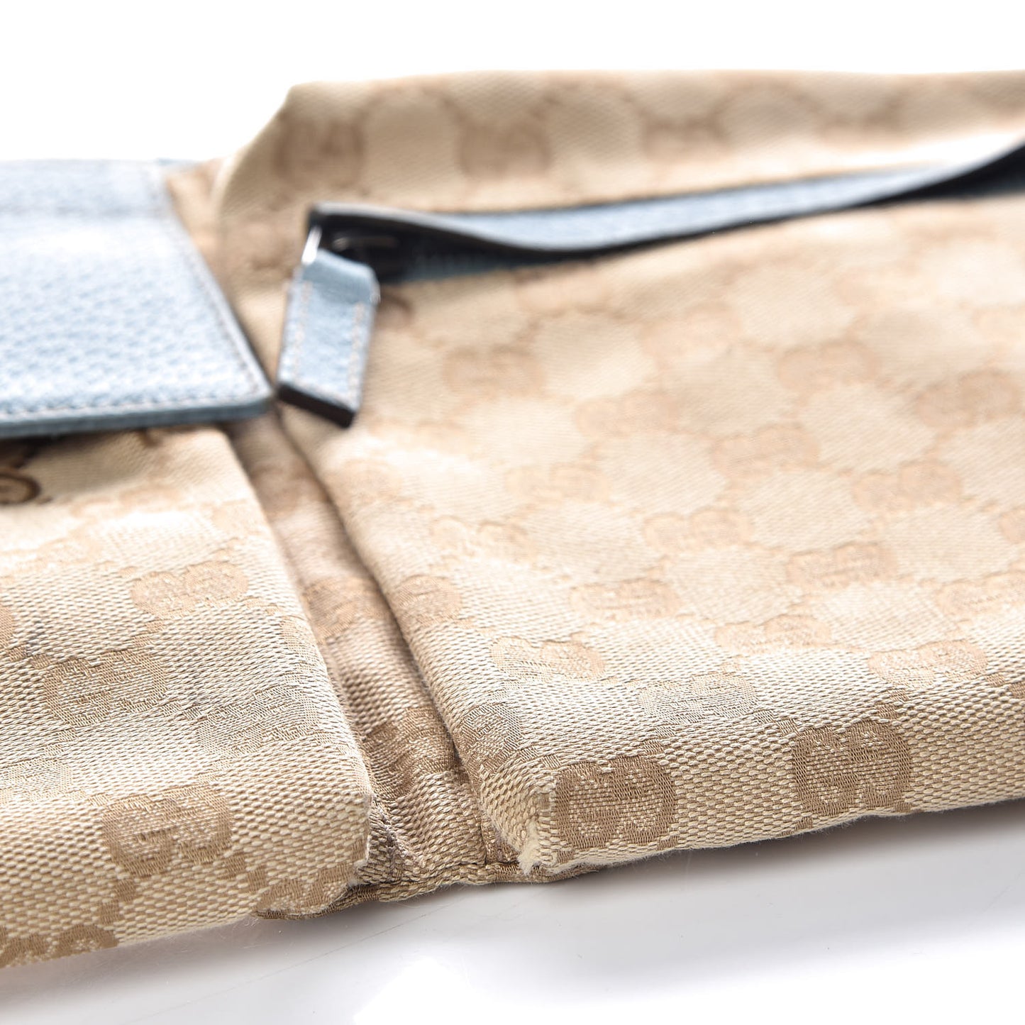 GG Monogram Web Double Pocket Belt Bag Blue