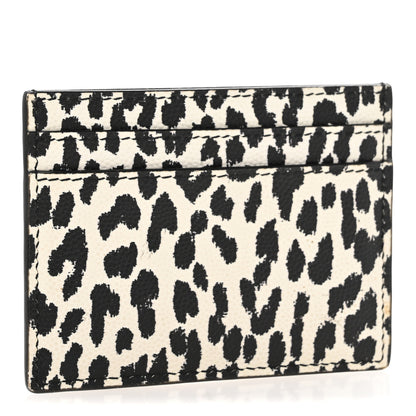 Saint Laurent Grain De Poudre Baby Cat Print Card Case White Black 3 of 8