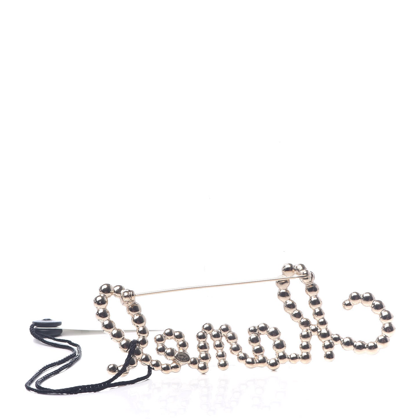 Metal Glass Swirling Pearls Brooch Pin Gold