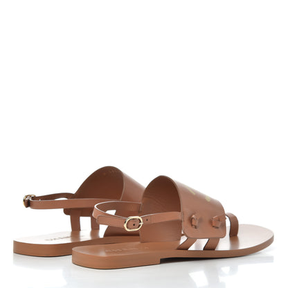 Chanel Goatskin CC Sandals 40 Brown 4 of 11