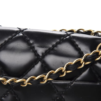 Chanel Glazed Calfskin Quilted Medium Single Flap Black 10 of 15