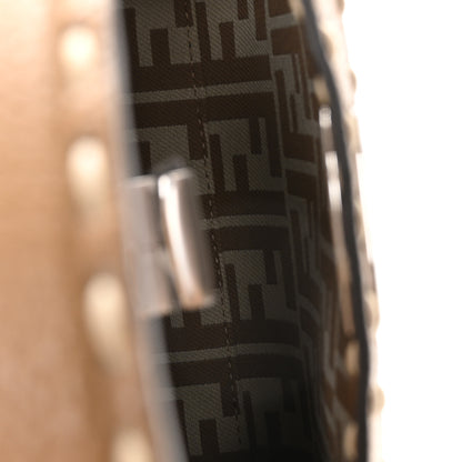 Fendi Cuoio Romano Pequin Selleria Mini Peekaboo Iconic Satchel Beige Sand 5 of 9