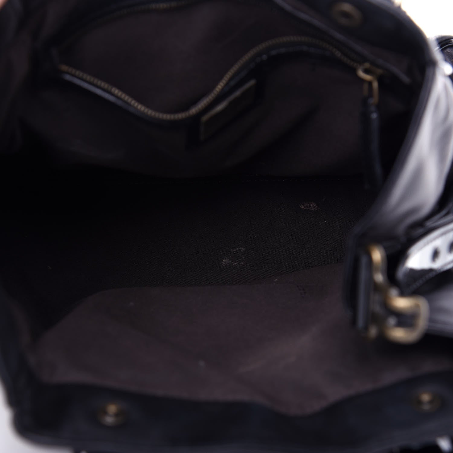 Fendi Nappa Patent Grommet Bag De Jour Black 5 of 11