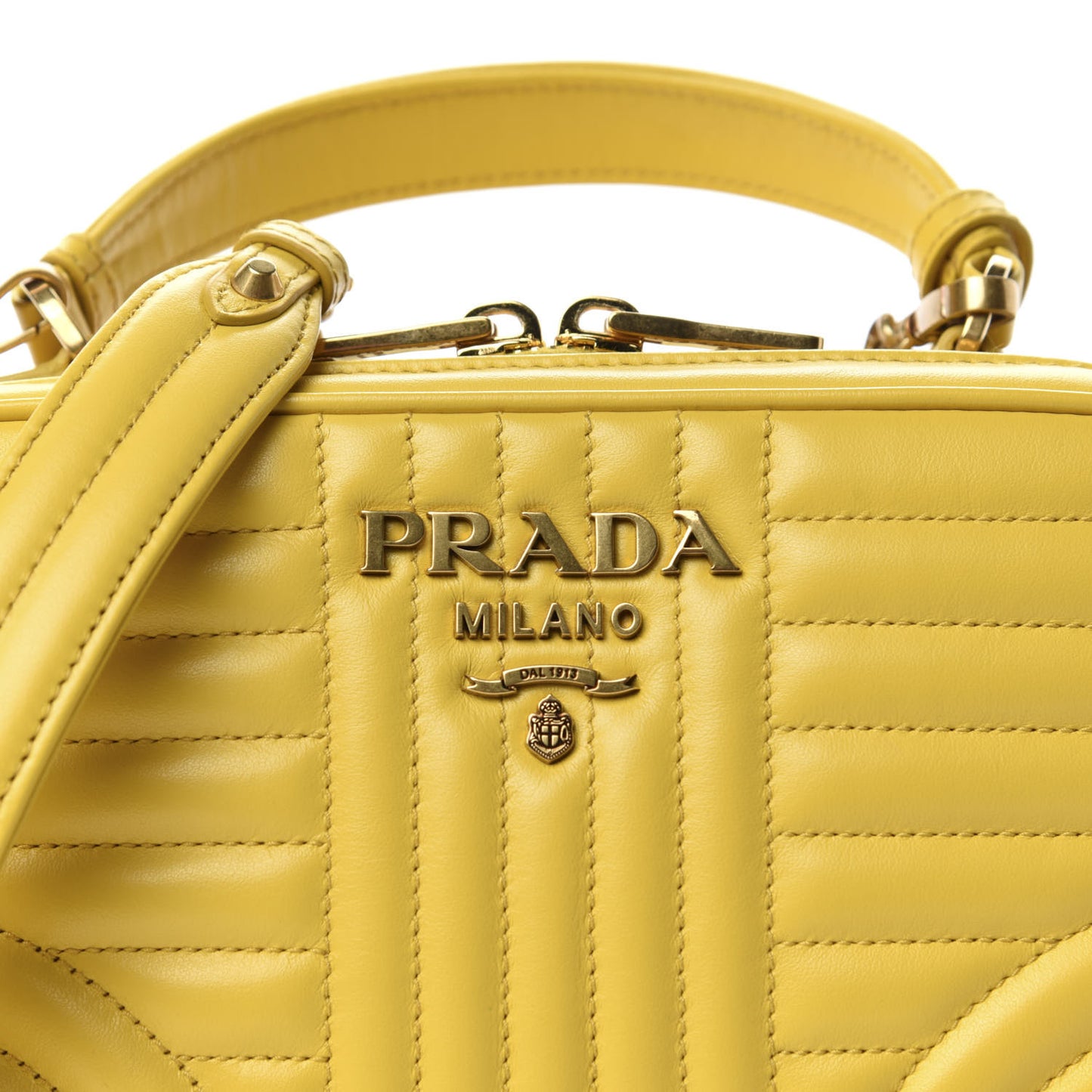 Soft Calfskin Impunture Diagramme Top Handle Chain Crossbody Bag Sole