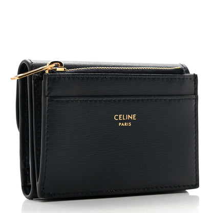 Celine Calfskin Compact Triomphe Wallet With Coin Purse Dark Blue 4 of 10
