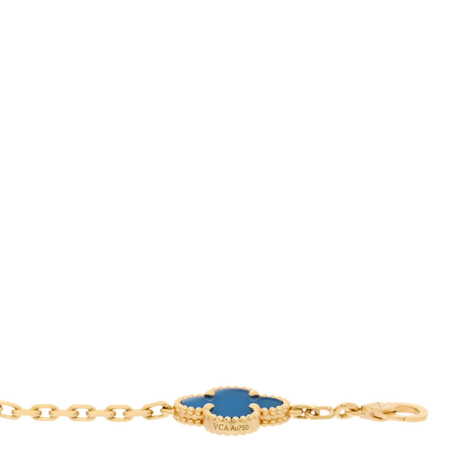 Van Cleef & Arpels 18K Yellow Gold Blue Agate 5 Motifs Vintage Alhambra Bracelet 3 of 4