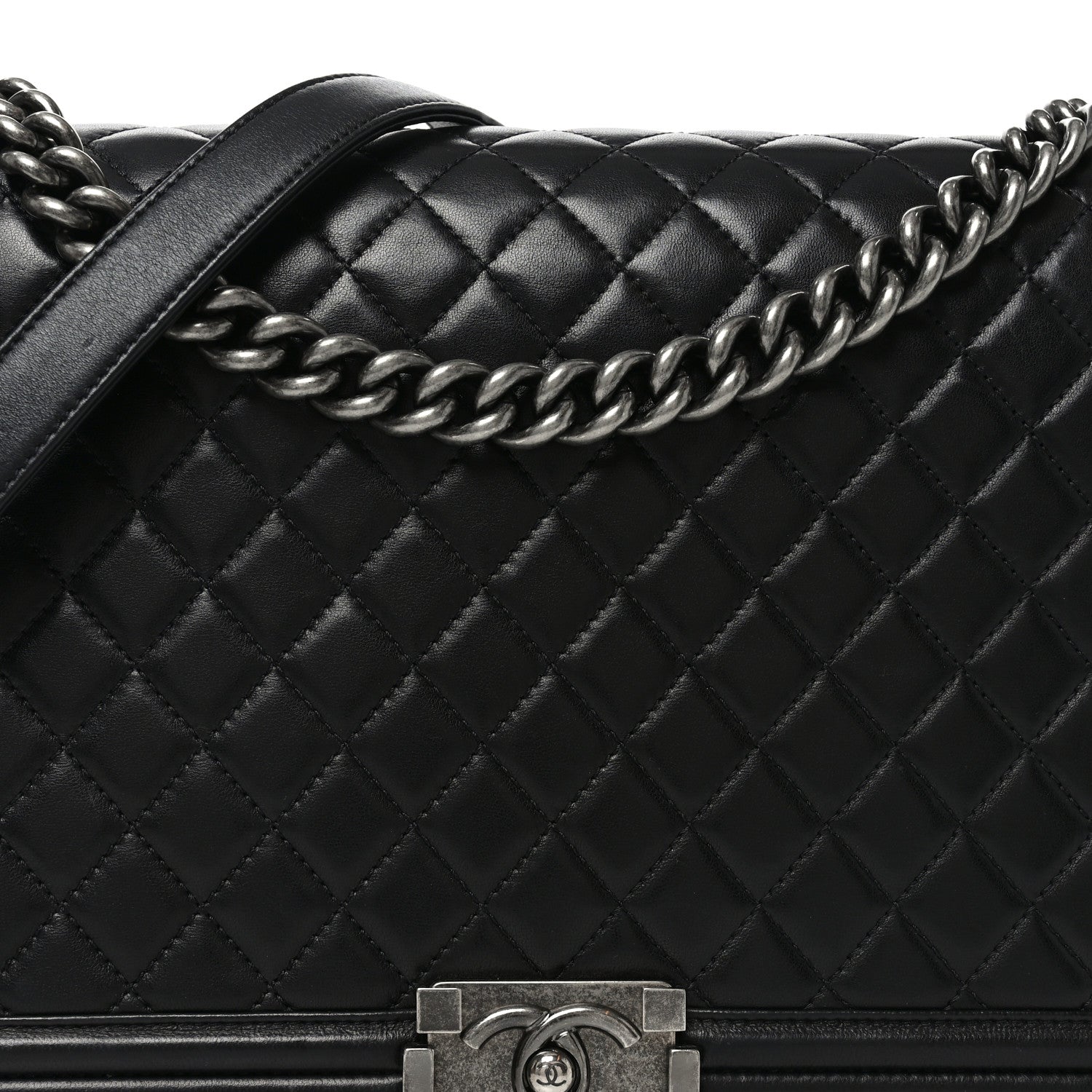 Chanel Lambskin Quilted Large Boy Flap Black 8 of 10