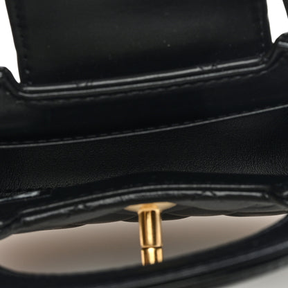 Chanel Shiny Aged Calfskin Quilted Mini Nano Kelly Shopper Black 5 of 10