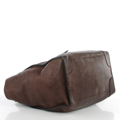 Celine Pebbled Calfskin Mini Luggage Dark Brown 4 of 10