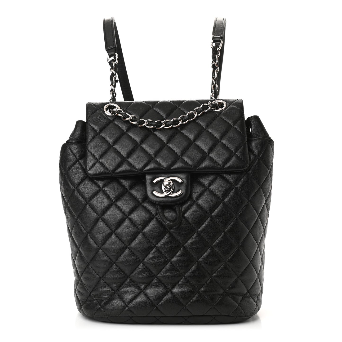 Lambskin Quilted Small Urban Spirit Backpack Black