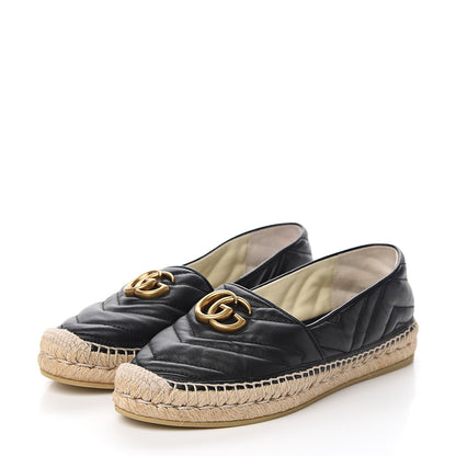 Gucci Nappa Matelasse GG Marmont Espadrilles 38.5 Black 3 of 9