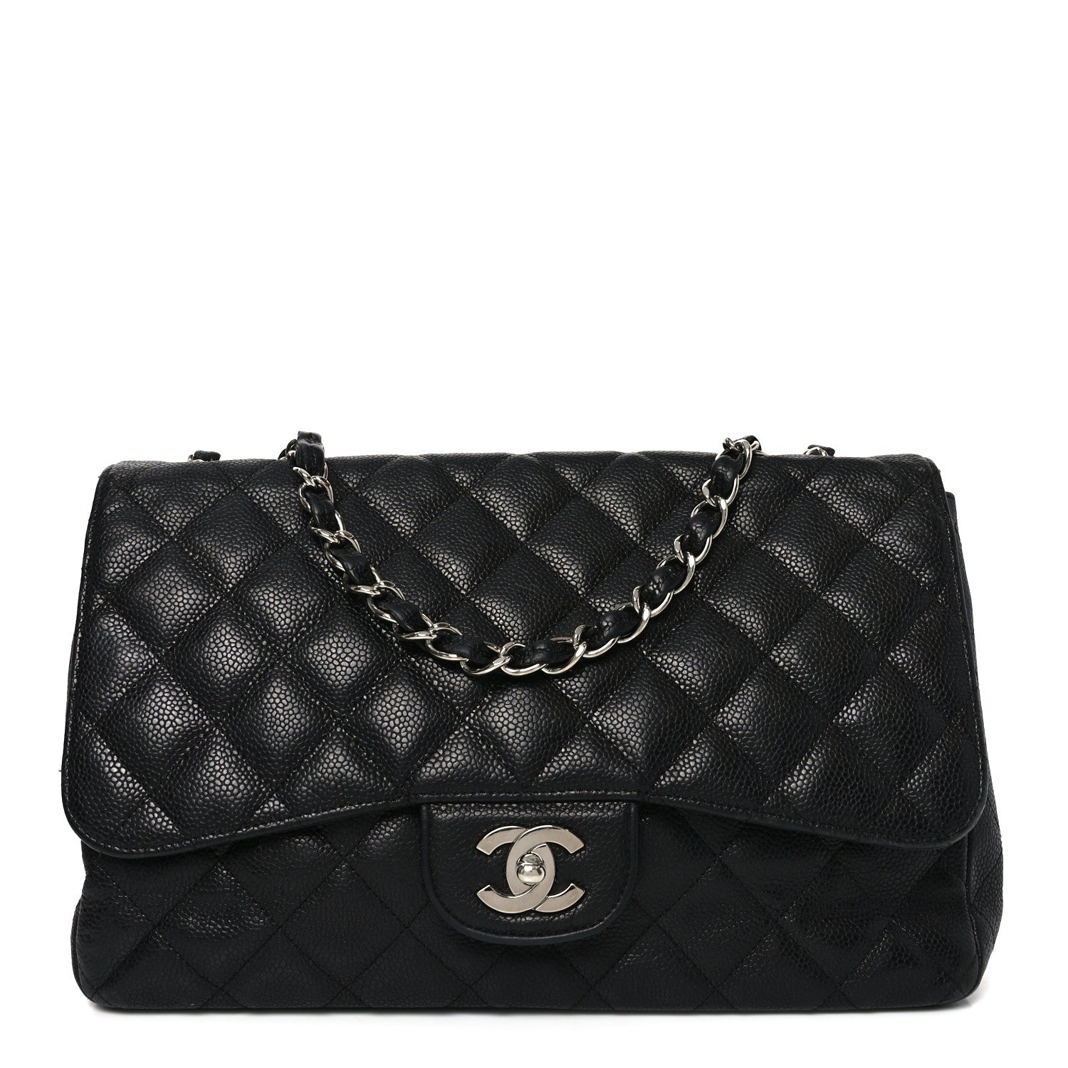 Chanel Caviar Quilted Jumbo Single Flap Black 1 of 10