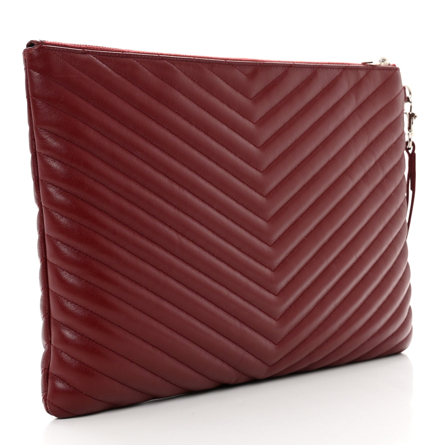 Calfskin Matelasse Chevron Monogram Document Holder Rouge Legion