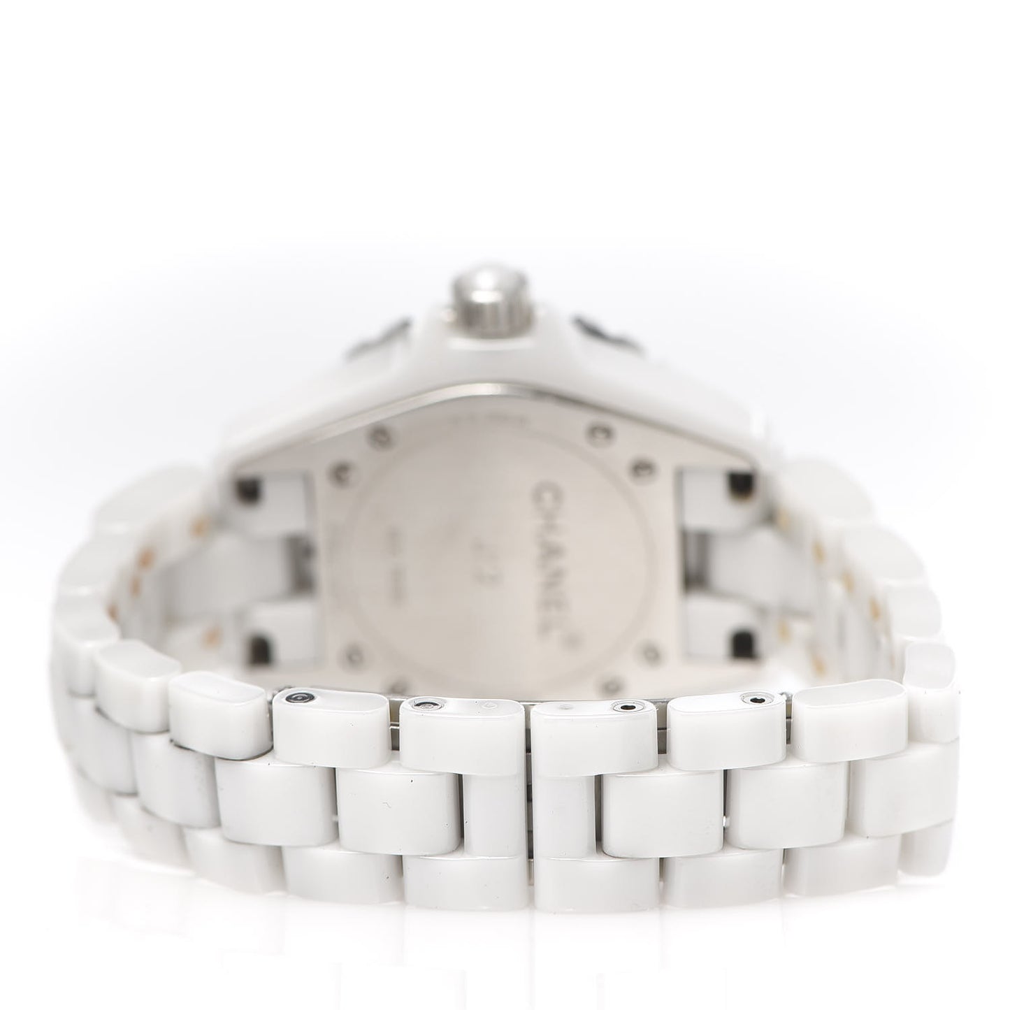 Stainless Steel Ceramic Diamond 33mm J12 Quartz Watch White