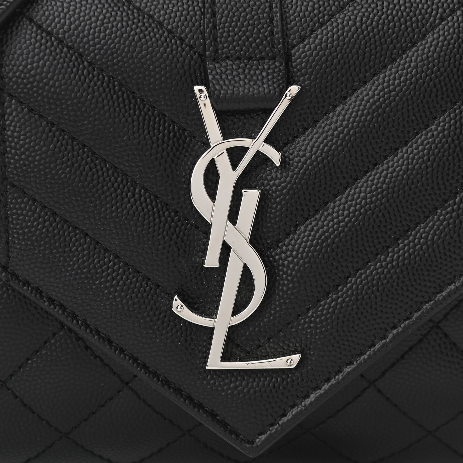 Saint Laurent Grain De Poudre Tri-Quilt Small College Monogram Satchel Black 7 of 10