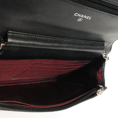 Chanel Lambskin Quilted Wallet On Chain WOC Black 6 of 8