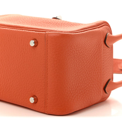Hermes Taurillon Clemence Mini Lindy 20 Feu 10 of 11