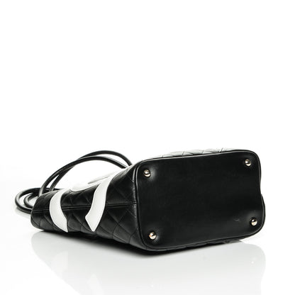Chanel Calfskin Quilted Medium Cambon Tote Black White 4 of 7