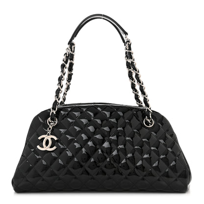Chanel Patent Quilted Medium Just Mademoiselle Bowling Bag Black 1 of 10