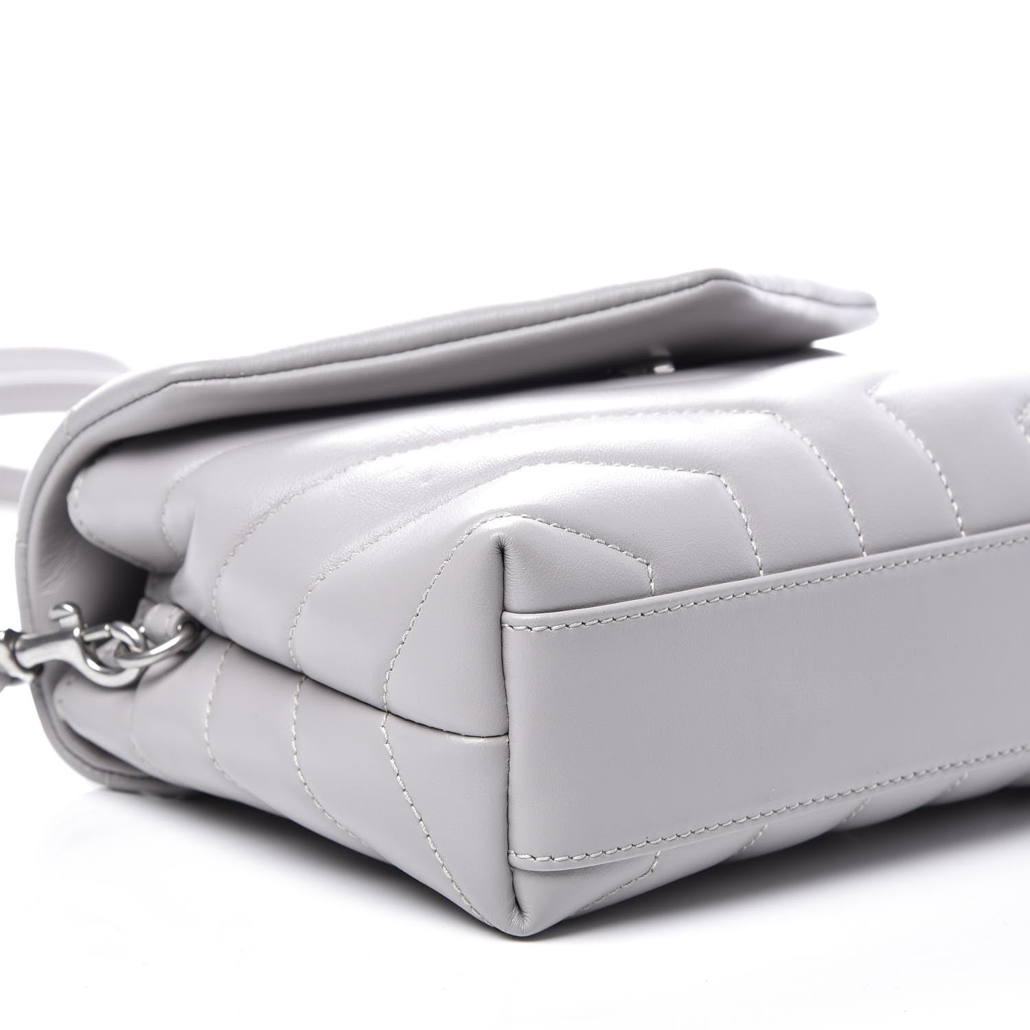 Saint Laurent Calfskin Y Quilted Monogram Toy Loulou Satchel Granite 5 of 10