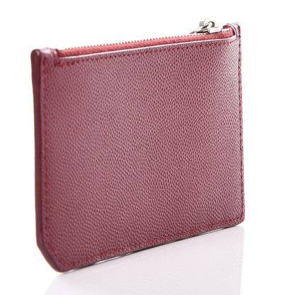 Saint Laurent Grained Calfskin 5 Fragments Zip Pouch Card Holder Burgundy 2 of 8