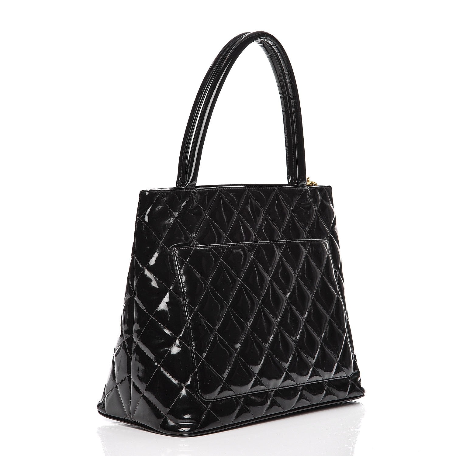 Chanel Patent Quilted Medallion Tote Black 17 of 29