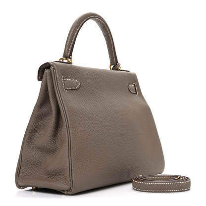 Hermes Togo Kelly Retourne 28 Etoupe 3 of 10
