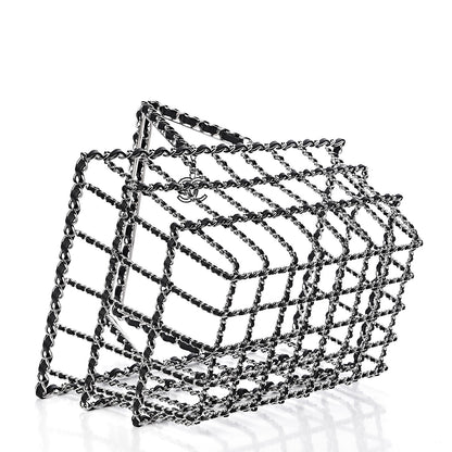 Chanel Brass Calfskin Grocery By Shopping Basket Silver 5 of 6