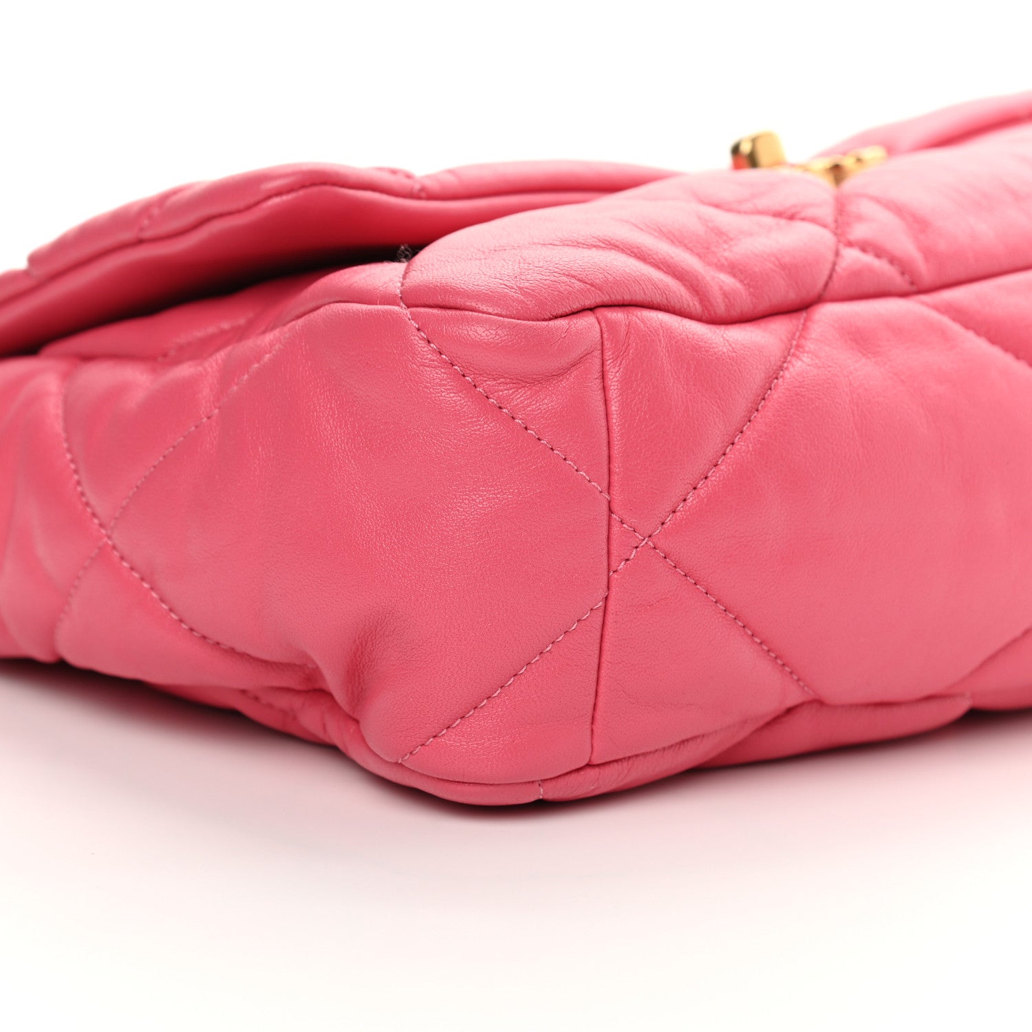 Chanel Goatskin Quilted Large Chanel 19 Flap Dark Pink 8 of 12