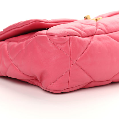 Chanel Goatskin Quilted Large Chanel 19 Flap Dark Pink 8 of 12