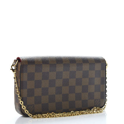 Louis Vuitton Damier Ebene Pochette Felicie Chain Wallet 3 of 11
