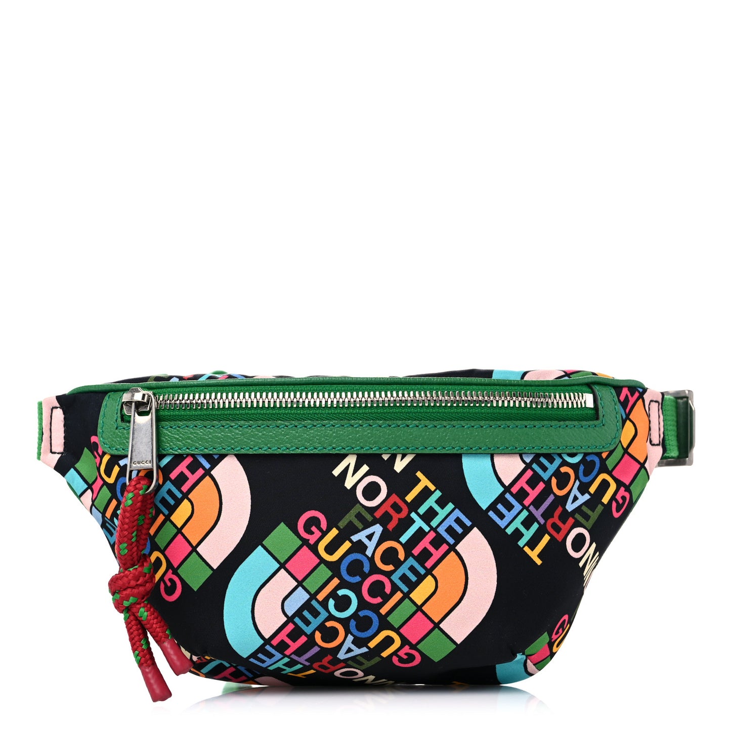 X THE NORTH FACE Econyl Nylon Textured Dollar Calfskin Belt Bag Black Turquoise New Shamarock New Cherry Red